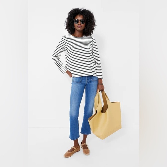 Pomander Place Tuckernuck Bowman Gold Button Long Sleeve Shirt Navy Stripe Sz XL - Picture 2 of 12